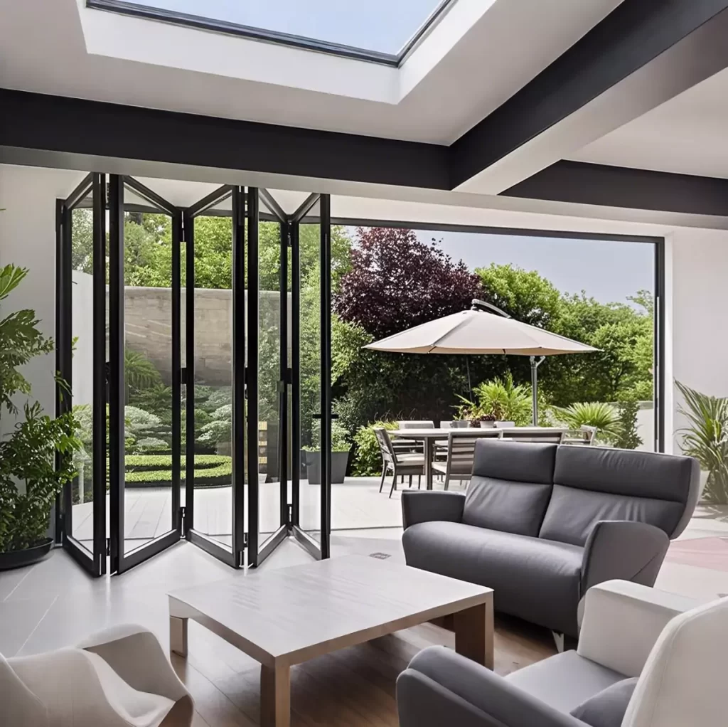 LEDOW G88 Bi-Fold Door opened to a seamless transition between indoor and outdoor living areas